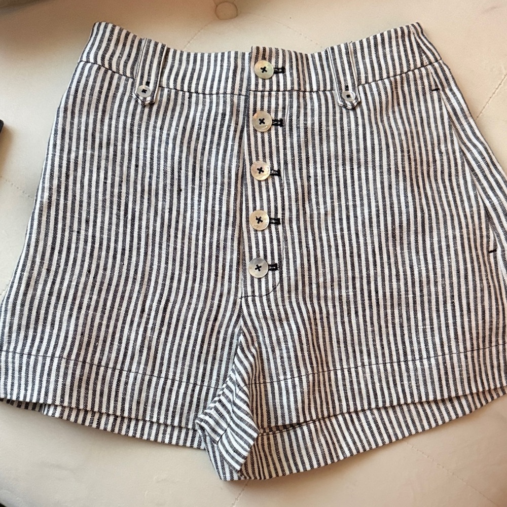 ReFormation Striped Button-Up Women's Shorts size O